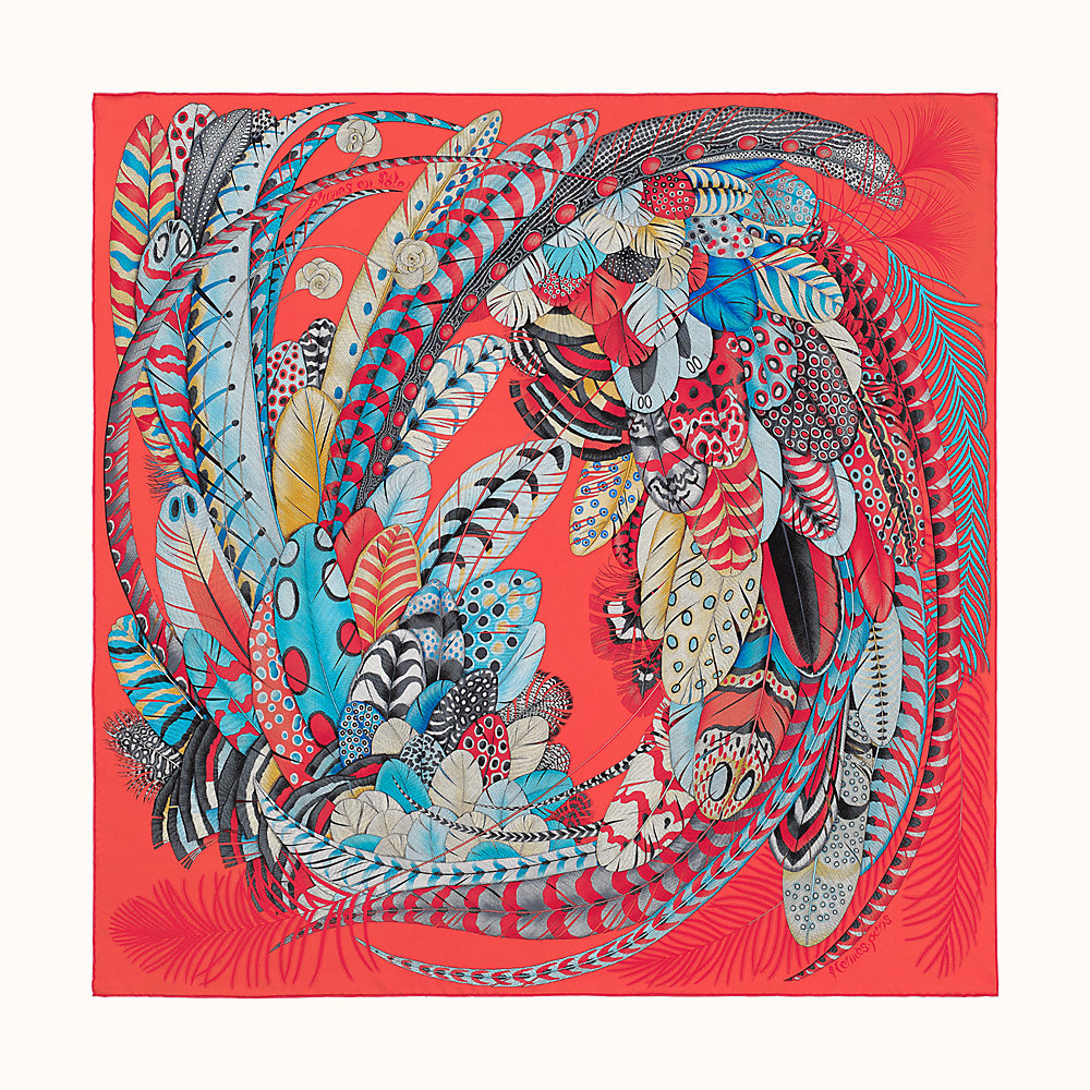 hermes plumes en fete shawl